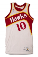 1989-90 John Battle Atlanta Hawks Game Worn Home Jersey
