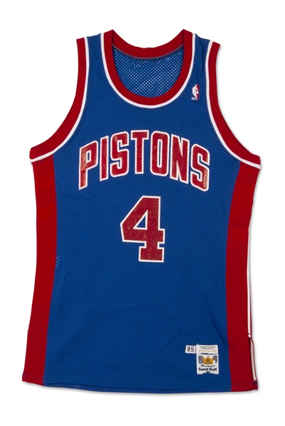 1989-90 Joe Dumars Detroit Pistons Game Worn Road Jersey from World Championship Repeat Season