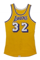 1976-77 Cazzie Russell Los Angeles Lakers Game Worn Home Jersey - Basketball HOF LOA
