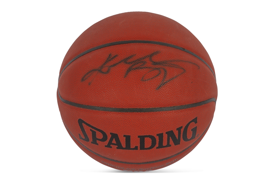 Early-Career Kobe Bryant Autographed Spalding Official NBA Basketball - PSA/DNA COA