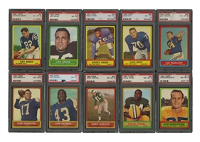 1963 Topps Football Near-Complete Set with 14 High-Grade PSA Examples