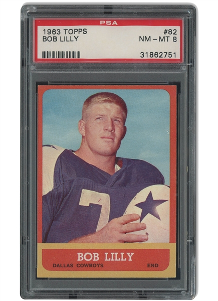 1963 Topps #82 Bob Lilly - PSA NM-MT 8