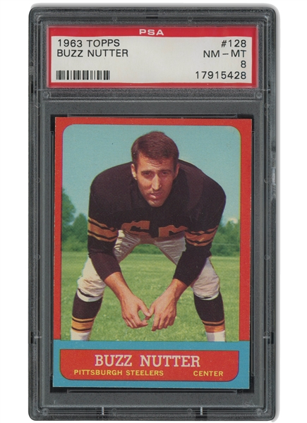 1963 Topps #128 Buzz Nutter - PSA NM-MT 8 (Four Graded Higher!)