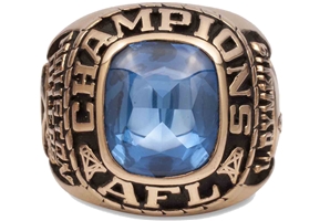 1960 Houston Oilers AFL Championship 10K Gold Ring Presented To Head Coach Lou Rymkus