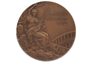 1972 Munich Summer Olympic Games 3rd Place Winners Bronze Medal Awarded for Mens Archery (Finlands Kyösti Laasonen)