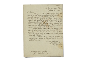 1861 Lieutenant General Joseph Johnson Autographed Battlefield Letter - Beckett LOA