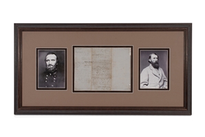 1863 Stonewall Jackson & A.P. Hill Multi-Signed Battlefield Documents Display - PSA/DNA LOA