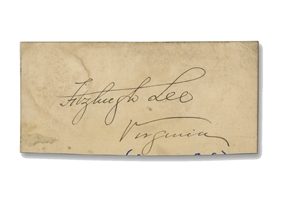 1865 General Fitz Lee Autographed Cut - Beckett LOA
