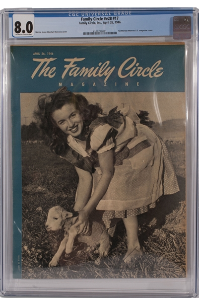 4/26/1946 Family Circle (V28 #17) - Marilyn Monroes First Ever Magazine Cover (Norma Jeane at Age 19) - CGC 8.0 (Pop 1, Only Six Superior)
