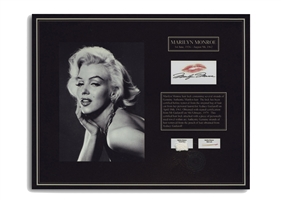 Marilyn Monroe 1961 Lock of Hair and Personally Used Towel Piece in Matted Display