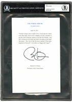 Barack Obama Autographed Speech Document Addressing his Birth Certificate and Donald Trump - BAS AUTHENTIC