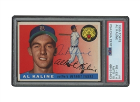 1955 Topps #4 Al Kaline Perfectly Signed Card - PSA VG-EX 4, PSA/DNA 10 Auto.