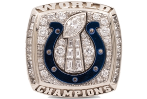 2006 Indianapolis Colts Super Bowl XLI Champions 14K Gold Players Ring (with Diamonds) Presented to DT Darrell Reid