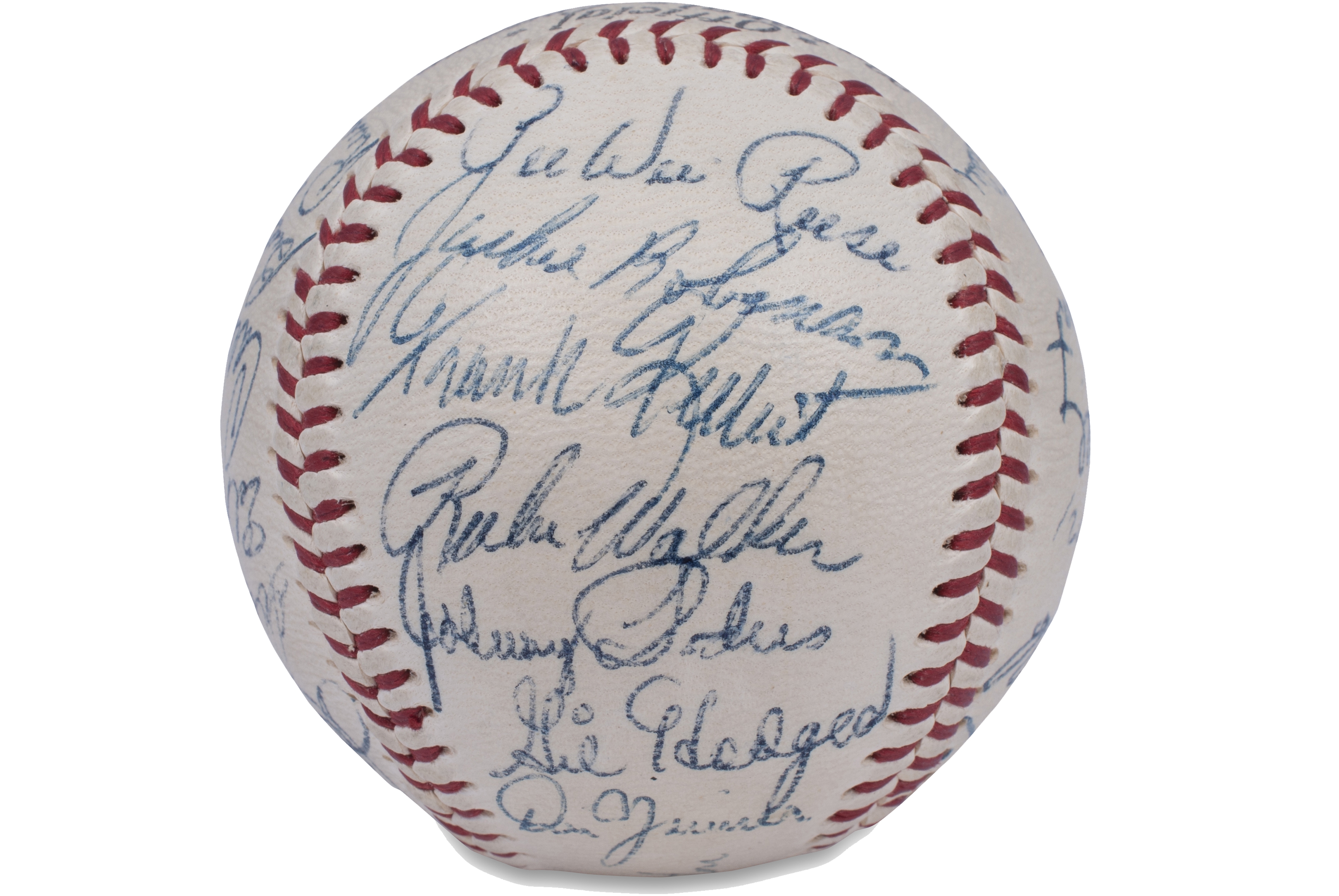 1955 Brooklyn Dodgers W.S. Champs Team Signed Baseball Jackie Robinson JSA  COA