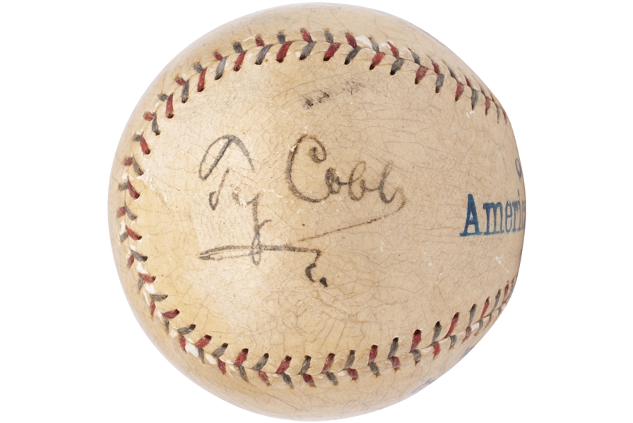 C. 1920s Ty Cobb Single Signed OAL (Johnson) Baseball - PSA/DNA & JSA LOAs