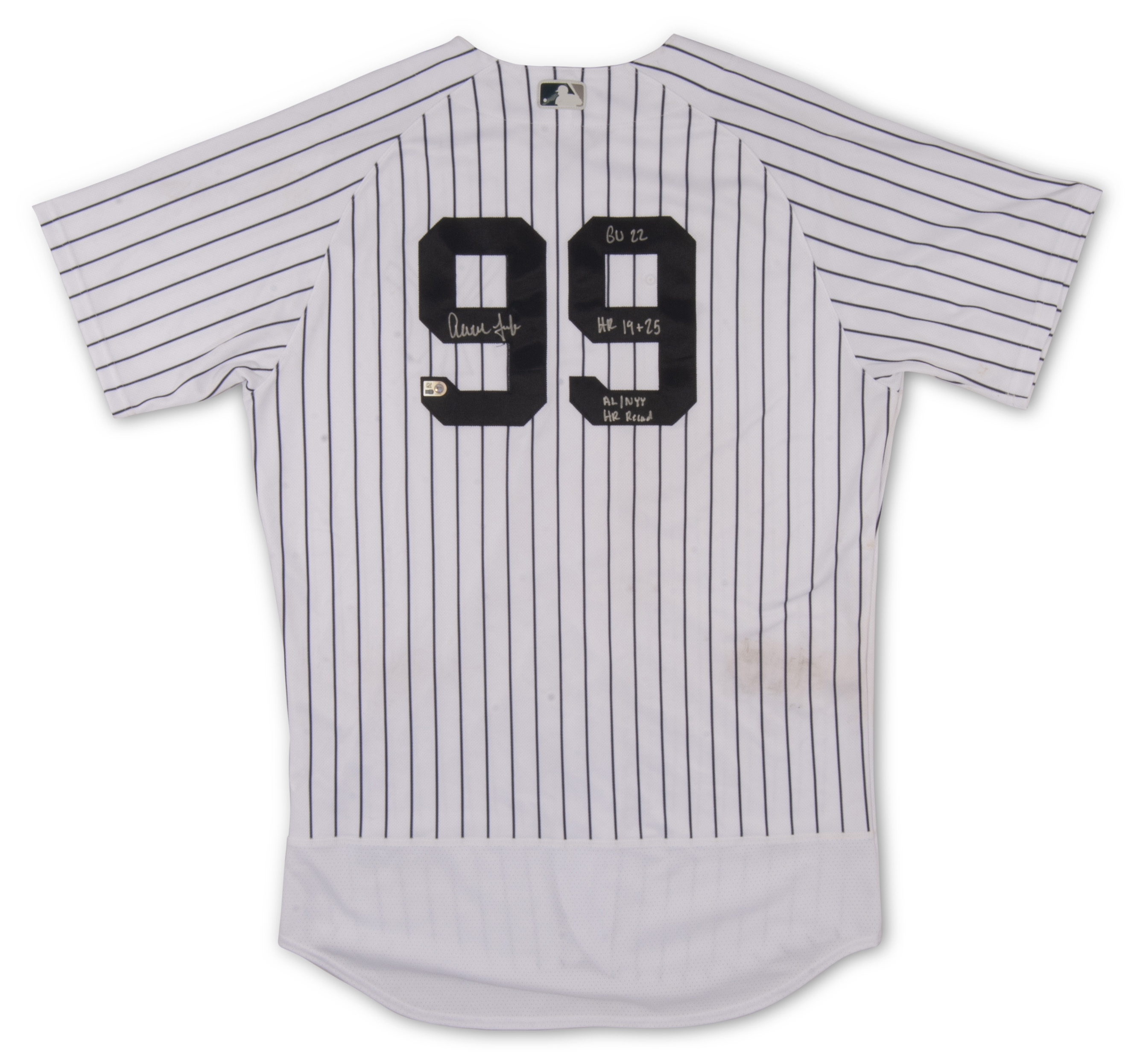 Lot Detail - April 8, 2022 Aaron Judge NY Yankees Opening Day Game Worn,  Signed & Inscribed Home Jersey from AL Record 62-HR Season - Photomatched  to 5 Games & Team Photoshoot! 