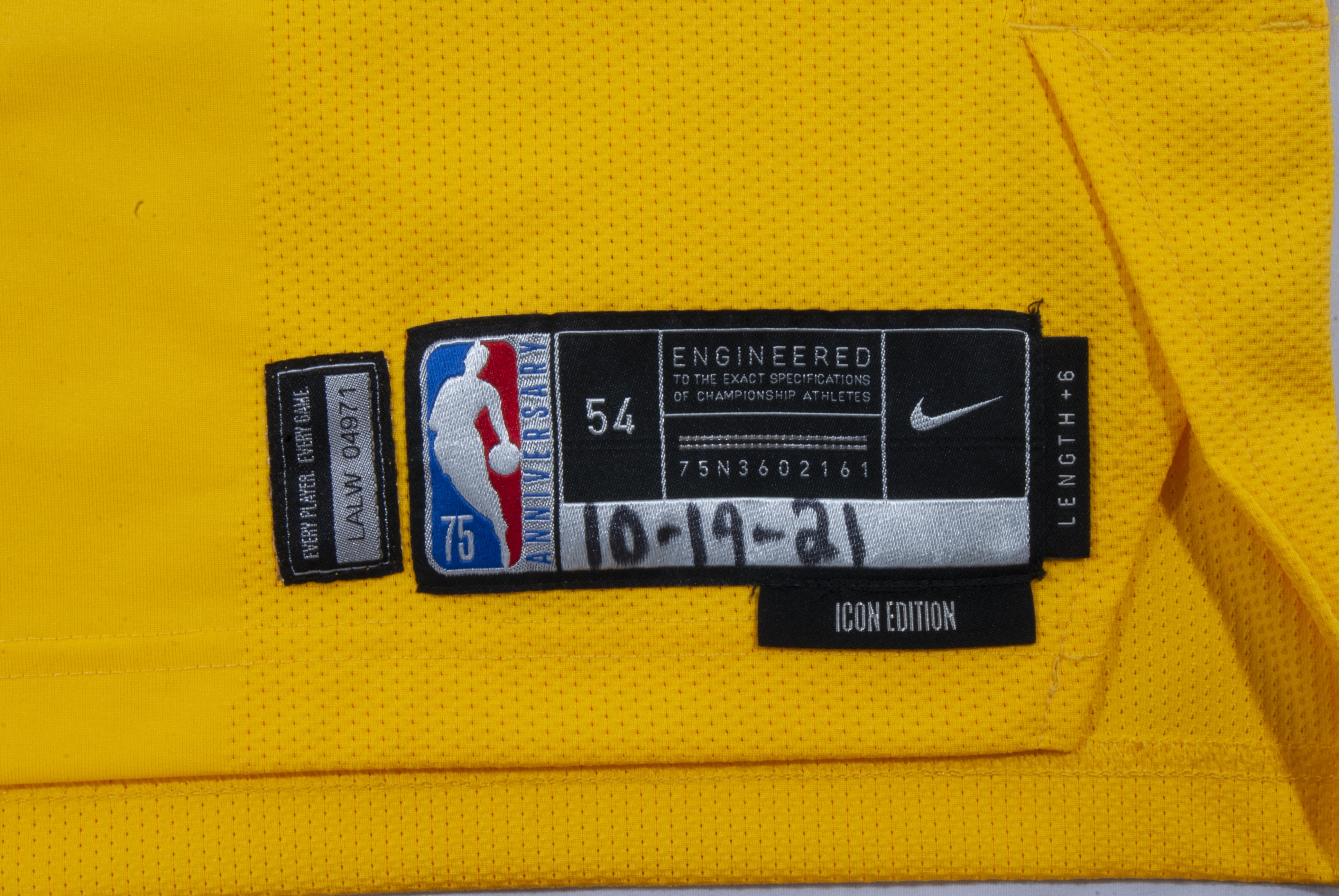 Lot Detail - Historical Oct. 19, 2021 LeBron James Los Angeles Lakers  Opening Night #6 Debut Home Jersey Photomatched to 1st & 2nd Half - LeBron's  First Time Wearing #6 as a Laker!