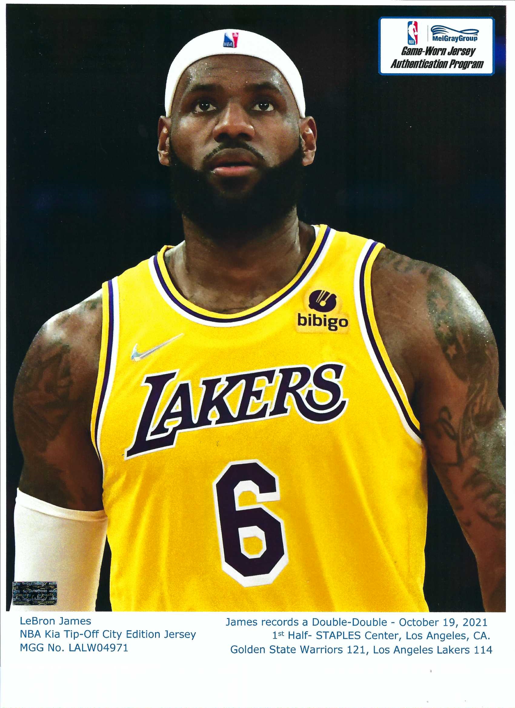 2021-22 LeBron James Los Angeles Lakers Game Worn Jersey