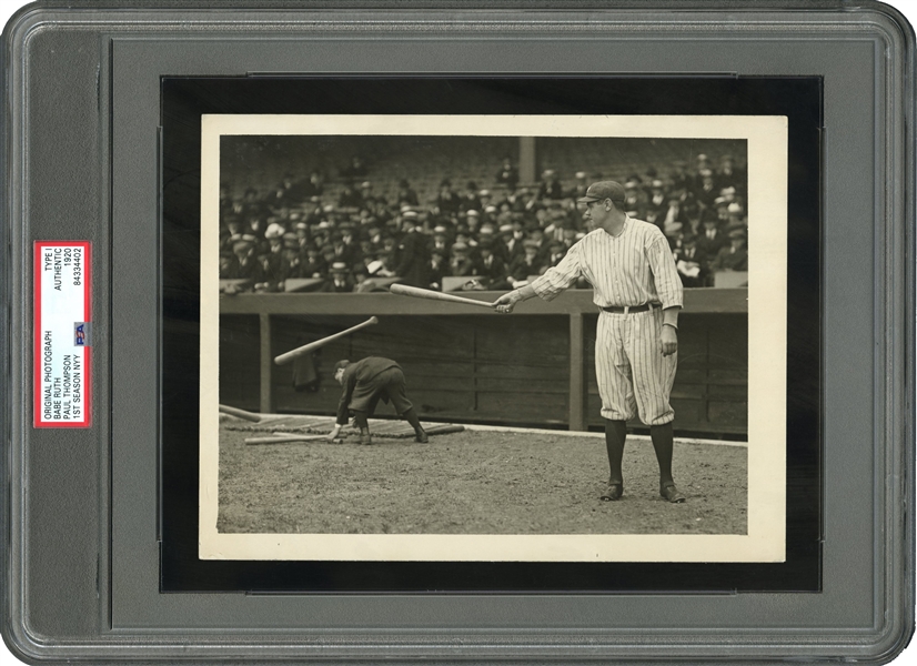 1920 Babe Ruth Picks Out Home Run Bat First Season With NY Yankees Original Photograph by Paul Thompson - PSA/DNA Type 1