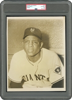 Iconic 1951 Willie Mays Rookie Original Photograph Used for 1952 Berk Ross & 1953-54 Briggs Meats Cards - PSA/DNA Type 1