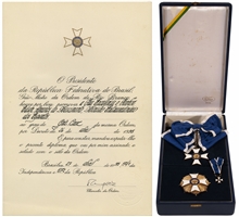 Important Brazil Order of Rio Branco Grand Cross Medal and Certificate Awarded to Pelé for Foreign Service and Achievement by Brazilian Government - From The Pelé Collection
