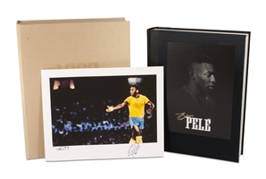 Exquisite Pele Autographed Biography "1283" Luxury Edition (#82/200) w/ Pelé Signed Heart Sweat Print - 500 Pages (15 kg) of His Life Story w/ Iconic Photos (One of Most Expensive Books Ever Made!)
