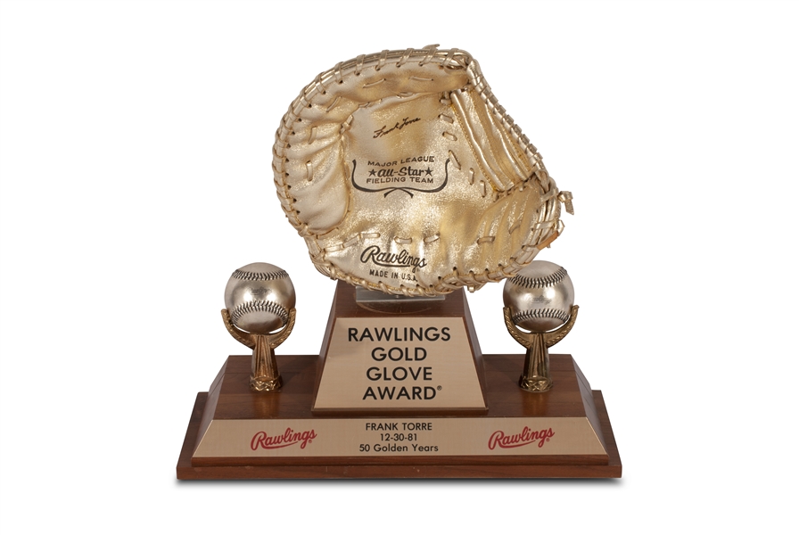 Frank Torre Rawlings Gold Glove Award Presented to Him on His 50th Birthday (12/30/1981) - Torre LOA