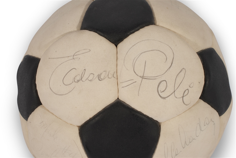 C. 1970s New York Cosmos & San Jose Earthquakes (NASL) Team Signed Soccer Ball with Pele - PSA/DNA LOA