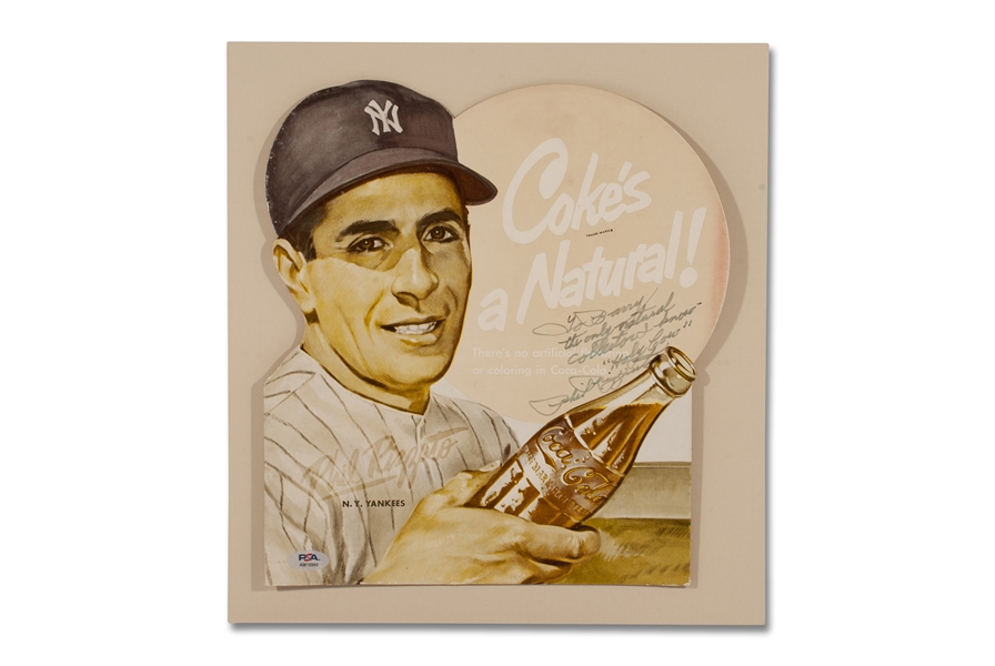 1950s Phil Rizzuto Signed Coca-Cola Ad Display Inscribed to Barry Halper "The Only Natural Collector I Know" - PSA/DNA, Ex-Halper
