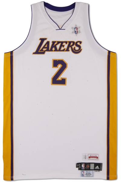 12/25/2009 Derek Fisher Los Angeles Lakers Christmas Day Game Worn Jersey (Championship Season!) - MeiGray LOA