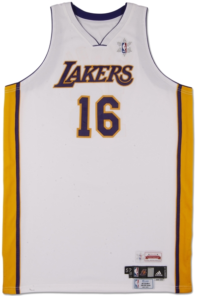 12/25/2009 Pau Gasol Los Angeles Lakers Christmas Day Game Worn Jersey (Championship Season!) - MeiGray LOA