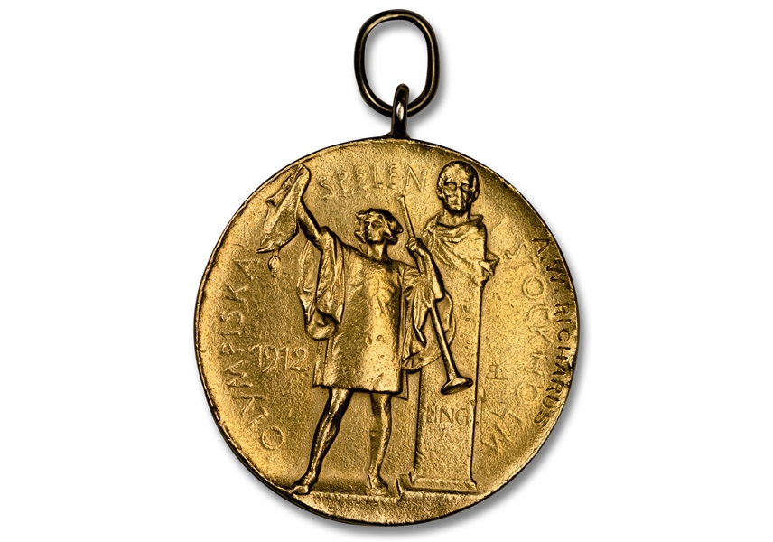 1912 Stockholm Summer Olympics 1st Place Winners Gold Medal Awarded to U.S. Mens High Jumper Alma Richards (Name Engraved) - Sourced from Family Estate Sale