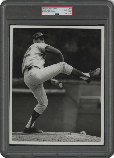 C. 1966 Sandy Koufax L.A. Dodgers Original Action Photograph by Malcolm Emmons Dating to His Dominant Final Season - PSA/DNA Type 1
