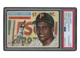 1956 Topps #33 Roberto Clemente Autographed Card - PSA & PSA/DNA Authentic