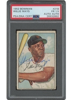 1952 Bowman #218 Willie Mays with Vintage Mays Autograph - PSA FR 1.5 & PSA/DNA Authentic