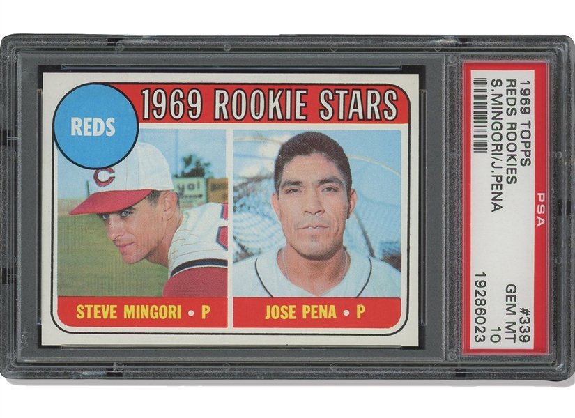 1969 Topps #339 Reds Rookies Mingori/Pena - PSA Gem Mint 10