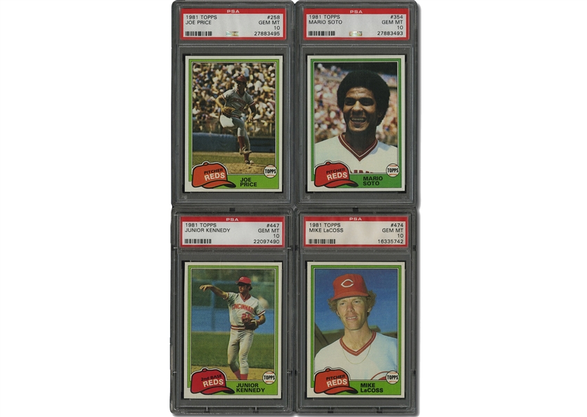 Group of (4) 1981 Topps Baseball - All PSA Gem Mint 10