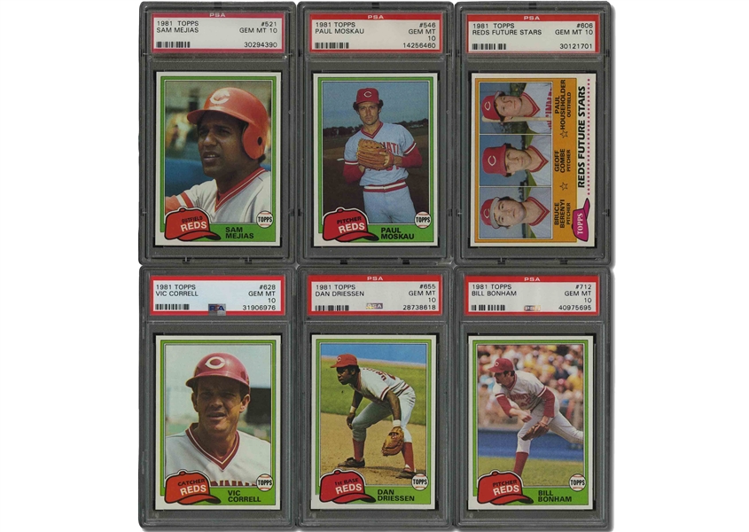 Group of (6) 1981 Topps Baseball - All PSA Gem Mint 10