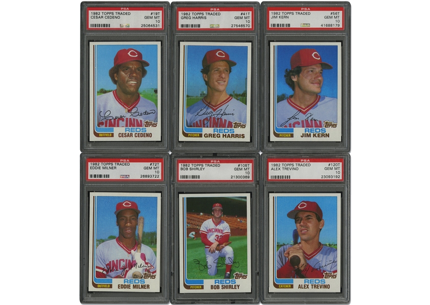 Group of (6) 1982 Topps Traded - All PSA Gem Mint 10