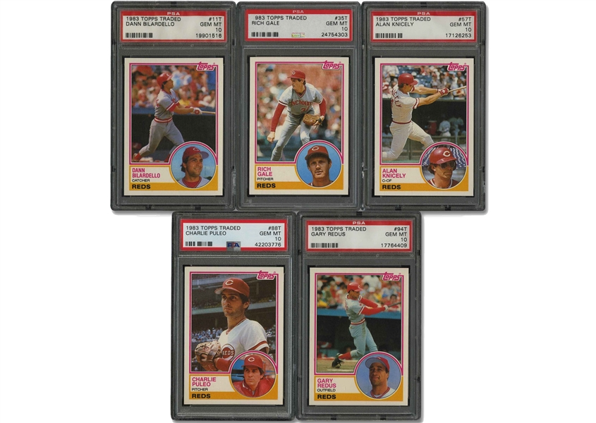 Group of (5) 1983 Topps Traded - All PSA Gem Mint 10