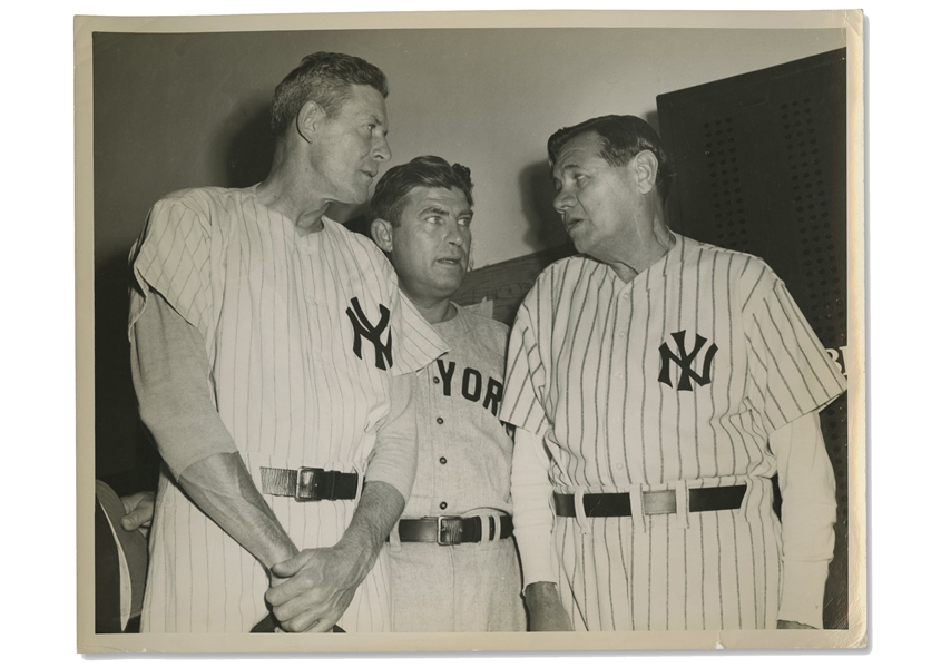 1948 Babe Ruth Day at Yankee Stadium Original Photograph of Locker Room - PSA/DNA Type 1