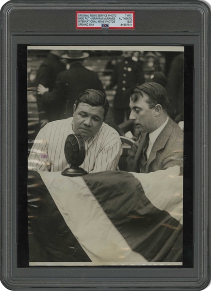 1927 Graham McNamee (Hall of Fame Broadcaster & Play-By-Play Originator) Major League Baseball Opening Day Original Photograph - PSA/DNA Type 1