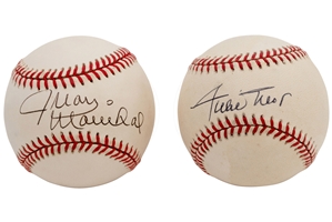 Willie Mays and Juan Marichal Pair of Single Signed ONL Baseballs - PSA/DNA COAs