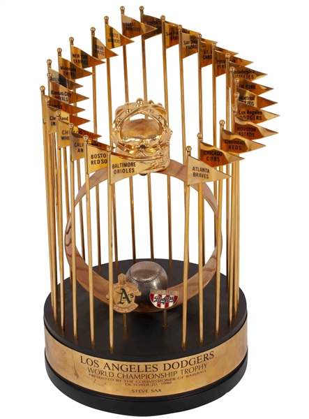 Steve Saxs 1988 Los Angeles Dodgers World Series Championship Players Trophy – Sax Collection