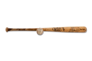 Steve Saxs 8/29/1987 Career Hit #1000 Baseball and Louisville Slugger Pro Model Bat Used For the Milestone Hit (Both Signed) – Sax Collection, PSA/DNA COAs
