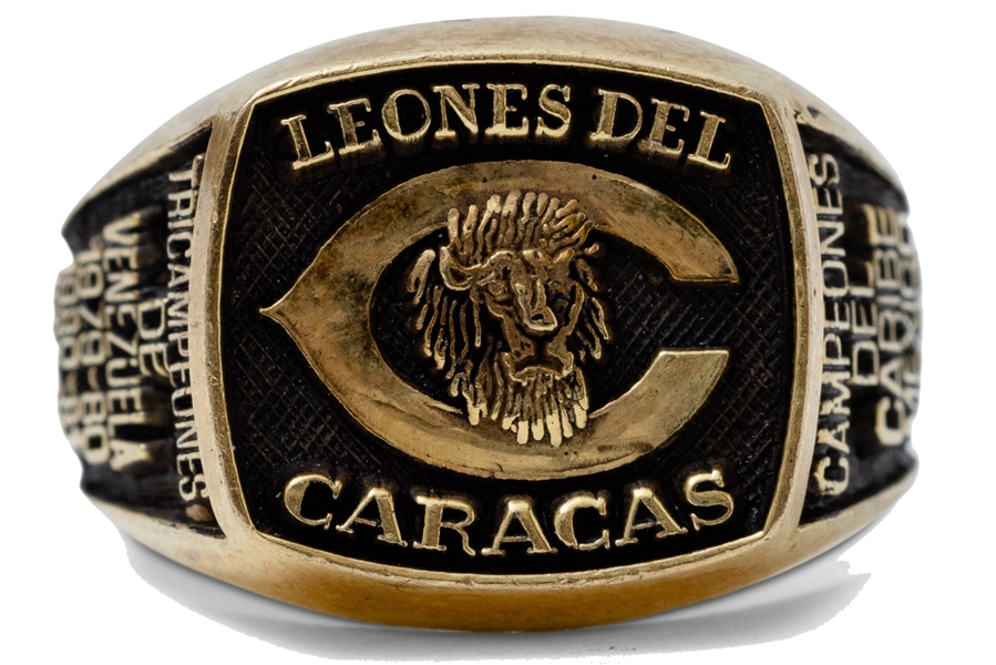 Steve Saxs 1982 Leones del Caracas (Venezuelan Winter League) Caribbean Series Champions 10K Gold Ring – Sax Collection