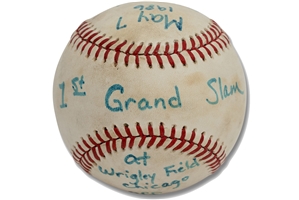 Steve Saxs Signed 5/7/1986 First Career Grand Slam Baseball (Dodgers @ Cubs) Off Jay Baller at Wrigley Field – Sax Collection, PSA/DNA COA