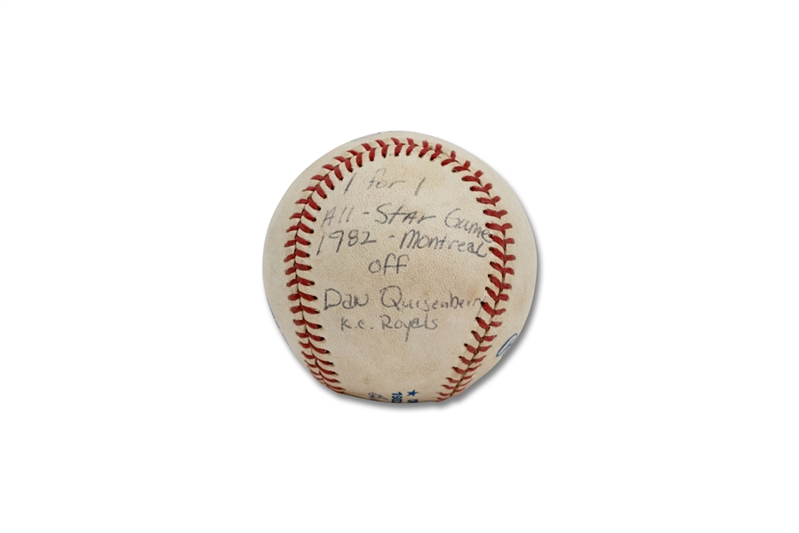 Steve Saxs Signed 1982 MLB All-Star Game 1st ASG Hit Baseball (Off Dan Quisenberry in Montreal) – Sax Collection, PSA/DNA COA
