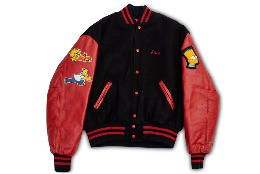 Steve Saxs "The Simpsons" Custom-Designed Letterman Jacket Gifted to Steve for his Role in 1992 Episode "Homer at the Bat" – Sax Collection