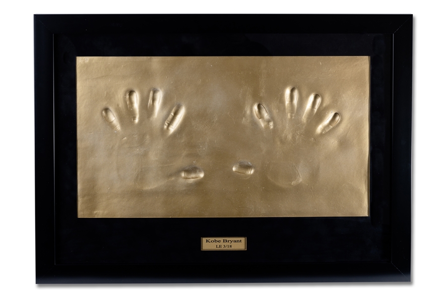 2017 Kobe Bryant Framed Handprint Mold Limited Edition 3/18) From Champs-Elysées Paris Nike Store Tour – Artist LOA
